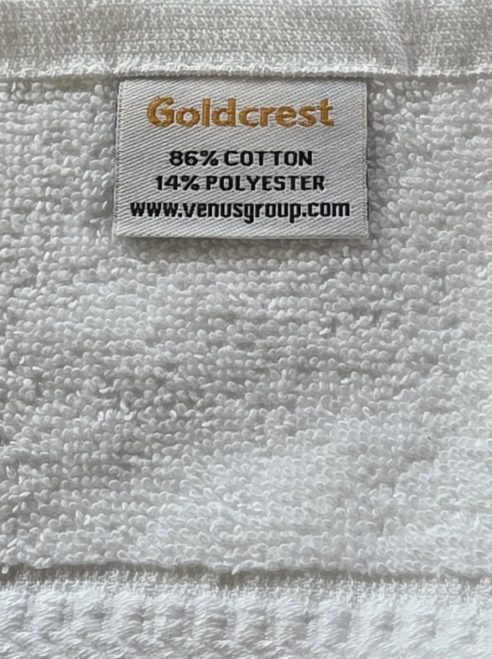 Goldcrest Venus Group White Textured Oversized Hand Towel Decorative Trim EUC
